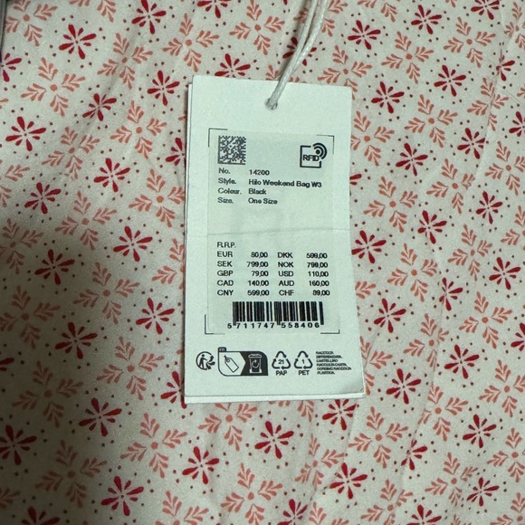 NWT Rains Hilo Black Weekend Bag - Picture 6 of 7